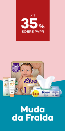 Produtos de Muda da Fralda com destaque promocional de at&eacute; 35% sobre pre&ccedil;o de Venda ao P&uacute;blico Recomendado